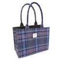Harris Tweed Large Tote Bag in Scottish Tartan Blue Purple Gaelsong
