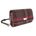 Harris Tweed Small Shoulder Bag in Scottish Tartan Burgundy Pink Gaelsong