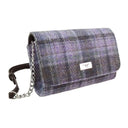 Harris Tweed Small Shoulder Bag in Scottish Tartan Soft Purple Gaelsong
