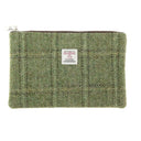 Harris Tweed Zip Pouch Bag in Tartan Green Gaelsong