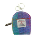 Harris Tweed Small Zip Bag in Tartan Green Purple Gaelsong