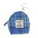 Harris Tweed Small Zip Bag in Tartan Light Blue Gaelsong