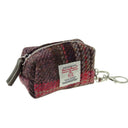 Harris Tweed Tartan Mini Zip Bag Burgundy Pink Gaelsong