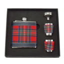 B50002 Royal Stewart Tartan Scottish Hip Flask Gift Set Gaelsong