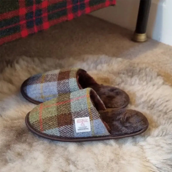 MacLeod Tartan Harris Tweed Slippers | Gaelsong – GaelSong display picture 1