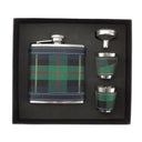 Scotland Hip Flask Gift Set - Green Tartan Gaelsong
