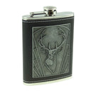 Embossed Stag Scottish Hip Flask Side View Gaelsong
