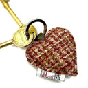 B90203 Heart Designed Harris Tweed Keyring Maple Gaelsong
