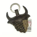 B90204 Handcrafted Harris Tweed Highland Cow Keyring Blue Brown Gaelsong

