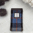 B90205 Handmade Harris Tweed Soft Glasses Case Blue Brown  Gaelsong
