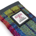 B90205 Handmade Harris Tweed Soft Glasses Case Blue Pink Close Up  Gaelsong
