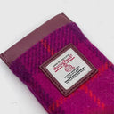 B90205 Handmade Harris Tweed Soft Glasses Case Purple Close Up  Gaelsong
