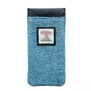B90205 Handmade Harris Tweed Soft Glasses Case Sky Blue Gaelsong
