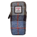 B90206 Handwoven Harris Tweed Double Glasses Case Blue Brown  Gaelsong
