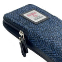 B90206 Handwoven Harris Tweed Double Glasses Case Blue Close Up  Gaelsong
