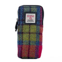 B90206 Handwoven Harris Tweed Double Glasses Case Blue Pink Gaelsong
