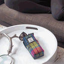 B90206 Handwoven Harris Tweed Double Glasses Case Blue Pink Lifestyle Gaelsong

