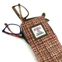 B90206 Handwoven Harris Tweed Double Glasses Case Maple Close Up Gaelsong
