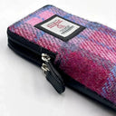 B90206 Handwoven Harris Tweed Double Glasses Case Pastel Pink Close Up Gaelsong
