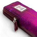 B90206 Handwoven Harris Tweed Double Glasses Case Purple Close Up Gaelsong
