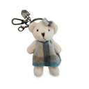 Handcrafted Teddy Bear Harris Tweed Keychain Islander Tartan Gaelsong