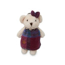 Handcrafted Teddy Bear Harris Tweed Keychain Pink and Blue Gaelsong