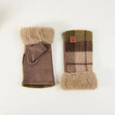 Ladies Lambswool & Fleece Mittens Chesnut Back View Gaelsong