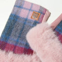 Ladies Lambswool & Fleece Mittens Pink Front View Gaelsong