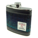 Harris Tweed Scottish Tartan Hip Flask Blue Turquoise Gaelsong