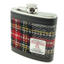 Harris Tweed Scottish Tartan Hip Flask Grey Red Gaelsong