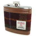 Harris Tweed Scottish Tartan Hip Flask Rust Check Gaelsong