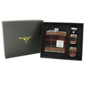 Harris Tweed Hip Flask Set Rust Check Gaelsong