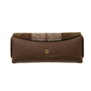 Genuine Leather & Harris Tweed Glasses Case Chesnut Back Gaelsong