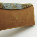 Genuine Leather & Harris Tweed Glasses Case Chesnut Blue Back Gaelsong