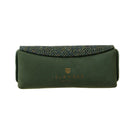 Genuine Leather & Harris Tweed Glasses Case Dark Green Back Gaelsong