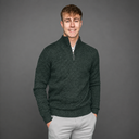 Men's Aran Fisherman Irish Zip Sweater