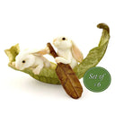 D21182S Two Bunnies on a Leaf Attendants' Set of 6 Gaelsong
