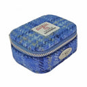 Harris Tweed Square Zip Purse in Tartan Light Blue  Gaelsong