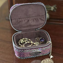Harris Tweed Square Zip Purse in Tartan Soft Purple Lifestyle Gaelsong