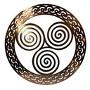 D22203 Celtic Triskele Metal Wall Art Rose Gold Gaelsong
