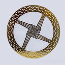 D22204 St. Bridgits Cross Irish Metal Plaque Polished Brass Gaelsong
