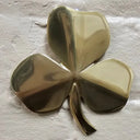 D22212 POLISHED BRASS Irish Three Leaf Shamrock Wall Decor with Wedding Blessing Gaelsong
