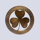 D22214 COLOR ANTIQUE BRASS Round Shamrock Wall Hanging Gaelsong