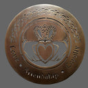 D22215 Color ANTIQUE BRASS Round-Shaped Irish Claddagh Wall Art Shop online on Gaelsong