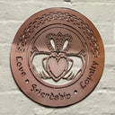 
D22215 Color ROSE GOLD Round-Shaped Irish Claddagh Wall Art Shop online on Gaelsong