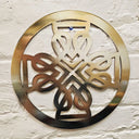 D22218 COLOR POLISHED BRASS Round Shaped Celtic Cross Wall Decor Gaelsong