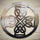 D22218 COLOR SATIN NICKEL Round Shaped Celtic Cross Wall Decor Gaelsong