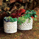D40130 Celtic Knotwork Resin Planters ( Set of 2) Lifestyle Gaelsong