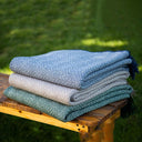 D50633 Brown Merino Wool Herringbone Throw with Fringe Ends Gaelsong

