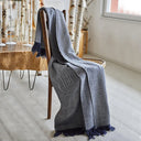D50634 Blue Herringbone Throw Made in Ireland Gaelsong
